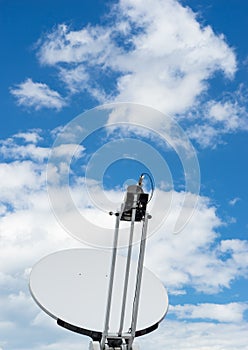 Satellite dish of mobile phone with blue sky