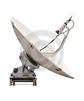 Satellite dish of mobile phone isolated white