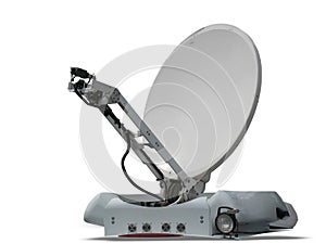 Satellite dish parabolic antenna isolated on white