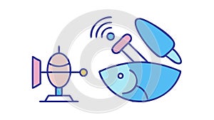 Satellite Dish Receiver Tech Icon, vector design Generative AI
