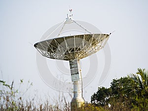 Satellite dish receiving data signal