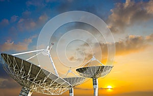 Satellite dish receiving data signal for communication