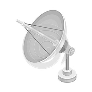 Satellite Dish for Receiving or Transmitting Information as Smart City Isometric Vector Illustration