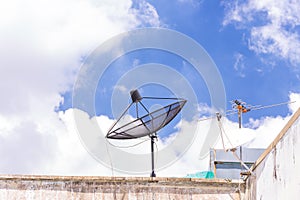 Satellite dish on the roof