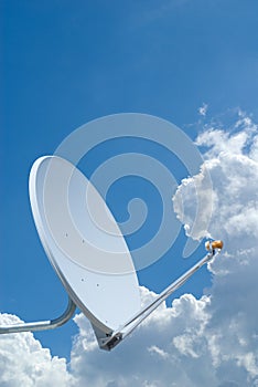 Satellite Dish set against a blue sky