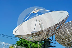 Satellite dish with sky., Communication technology