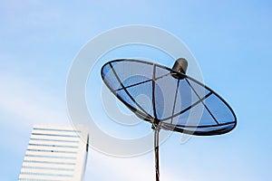 Satellite dish sky sunset communication technology network