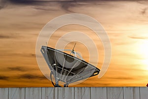 Satellite dish on sunset chonburi thailand