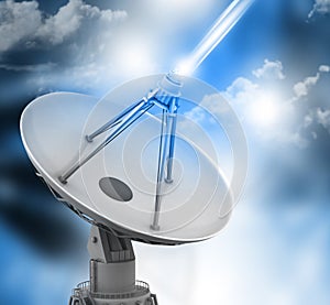 Satellite dish transmission data