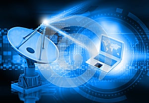 Satellite dish transmission data