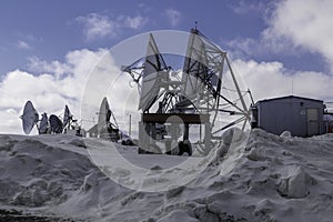 Satellite dishes in Barrow Alaska