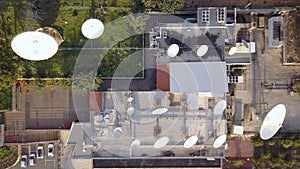 Satellite Dishes for Communication and Television Broadcasting. Cellular Communication antenna.