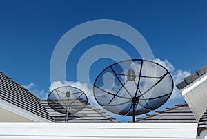 Satellite dishes daytime