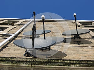 Satellite dishes pointed up