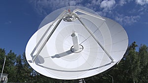 Satellite dishes receive and transmit signal