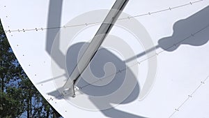 Satellite dishes receive and transmit signal