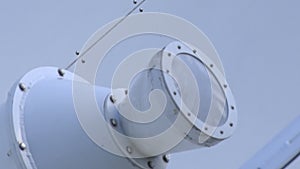 Satellite dishes receive and transmit signal