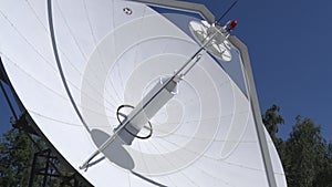 Satellite dishes receive and transmit signal