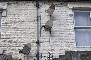 Satellite dishes on the wall