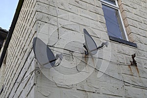 Satellite dishes on the wall