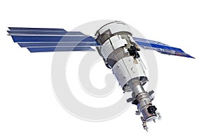 Satellite for earth surface probing isolated on white background.