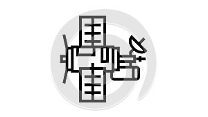 satellite equipment line icon animation