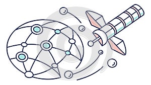 Satellite Global Connectivity Network Concept, vector design Generative AI