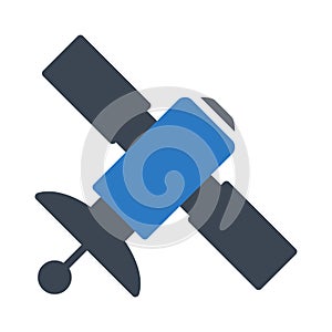 Satellite glyph colour vector icon