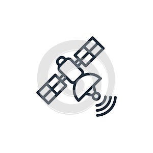 satellite icon vector from news and journal concept. Thin line illustration of satellite editable stroke. satellite linear sign