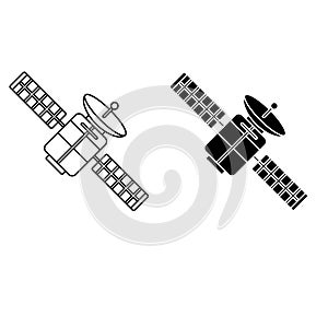 Satellite icon vector set. broadcast illustration sign collection. radar symbol.