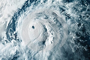 satellite image of a hurricane on earth, tropical cyclone, tornado, over ocean