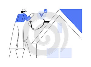 Satellite internet, abstract concept vector illustration.