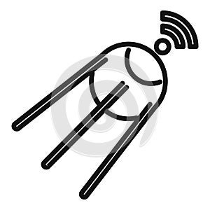 Satellite internet provider icon outline vector. Cloud business