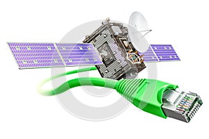 Satellite internet service concept, 3D