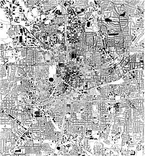 Satellite map of Atlanta, Georgia, Usa, city streets