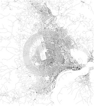 Satellite map of Bangui, it is the capital and largest city of the Central African Republic. Africa