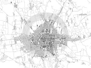 Satellite map of Bishkek formerly Pishpek and Frunze, it is the capital and largest city of Kyrgyzstan