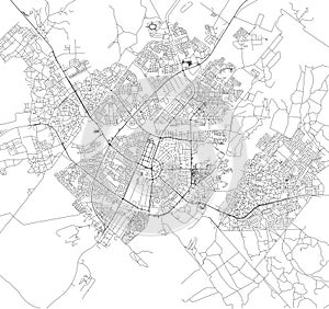 Satellite map of Gaborone, Botswana, city streets photo