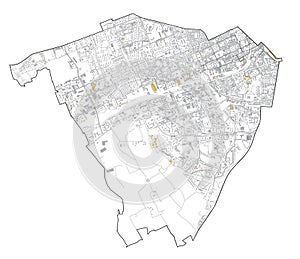 Satellite map of Milan, streets and building of area number 6, municipalities number six. Italy photo