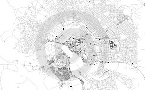 Satellite map of N`Djamena, Chad, city streets