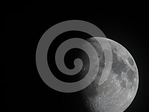 Satellite moon night large growing crater reflex photo