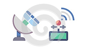 Satellite Network Server Data Connectivity Icon, vector design Generative AI