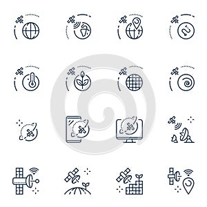 Satellite on orbit, earth weather monitoring, ecology or environment change surveillance, global data collecting system