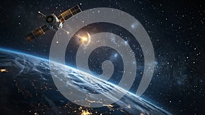 A Satellite Orbiting the Earth. AI generated