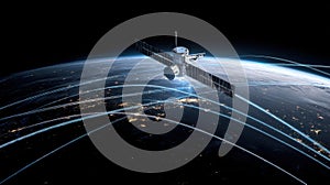 satellite orbiting earth global network