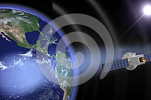 Satellite orbiting (Render)