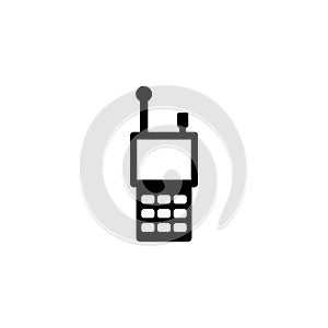 Satellite Phone, Sat Mobile Cell Telephone, Satphone. Flat Vector Icon illustration. Simple black symbol on white