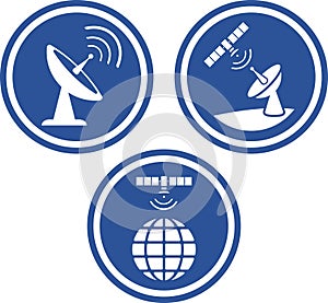 Satellite radar dish - Vector icons