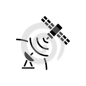 Satellite signal black glyph icon