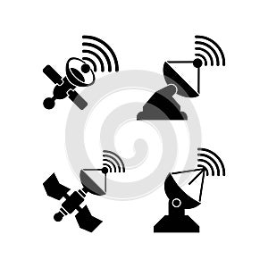 Satellite signal icon symbol,vector illustration design template